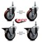 Service Caster 5 Inch Maroon Polyurethane 12 Inch Threaded Stem Caster Set 2 Brakes SCC SCC-TS20S514-PPUB-MRN-121315-2-PLB-2 - alternate 4